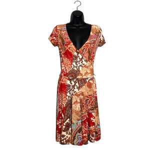 Lauren Ralph Lauren Petite Women's PXS Paisley Print Short Sleeve Dress